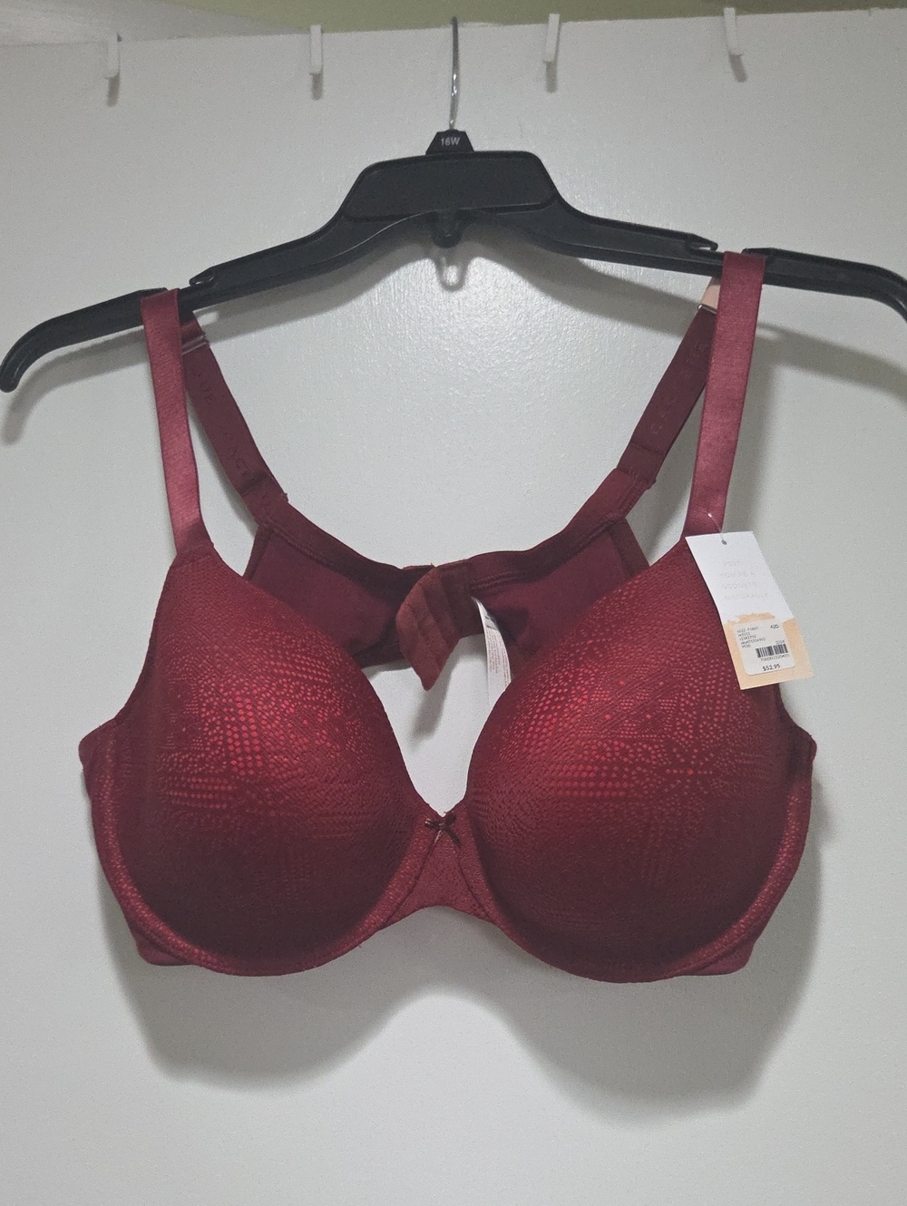 NWT Cacique Burgundy Padded Underwire Bra In Deep Wine.
